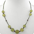 Handmade Serpentine, Agate and Silver Bead Necklace (Thailand)