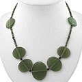 Handmade Serpentine, Agate and Silver Bead Necklace (Thailand)