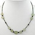 Handmade Silver Bead Serpentine/ Agate Necklace (Thailand)