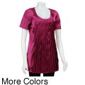 MICHAEL Michael Kors Women's Short-sleeve Pleated Shirt