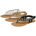 Bamboo by Journee Women's Studded Flat Sandals