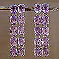 Sterling Silver Amethyst 'Mughal Princess' Earrings (India)
