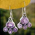 Sterling Silver 'Perfection' Amethyst Earrings (India)