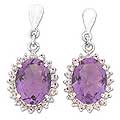 Sterling Silver 'Violet Splendor' Amethyst/ CZ Earrings (India)