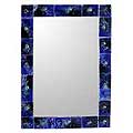 'Bubble Blue' Art Glass Mirror (Brazil)