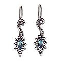 Sterling Silver Blue Topaz 'Seahorse Fantasy' Earrings (India)