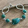 Sterling Silver Chrysocolla 'Dreams' Bracelet (Peru)