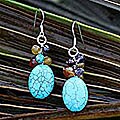 Silver Multi-gemstone 'Confetti Blue' Earrings (Thailand)