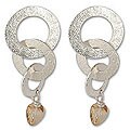 Sterling Silver Citrine 'Sonia' Dangle Earrings (Brazil)