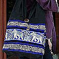 Cotton 'Elephant Blues' Handbag (Thailand)