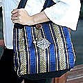 Cotton 'Thai Sapphire' Sling Tote Bag (Thailand)
