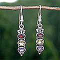 Sterling Silver Garnet/ Citrine 'Indian Glow' Earrings (India)