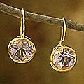 Gold Vermeil Amethyst 'Mystical Flower' Dangle Earrings (India)