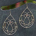Gold Vermeil Garnet 'Lotus Angel' Dangle Earrings (Brazil)
