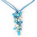 Leather Pearl/ Turquoise 'Fascination' Necklace (Thailand)