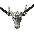 Silver and Leather 'Longhorn' Men's Necklace (Indonesia)