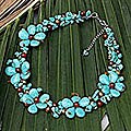 Agate/ FW Pearl 'Maritime Fantasy' Flower Necklace (Thailand)