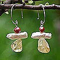Pearl and Citrine 'Angel' Dangle Earrings (Peru)