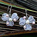 Pearl and Rose Quartz 'Passion in Bloom' Earrings (Thailand)