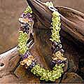 Silver 'Formal Garden' Peridot and Amethyst Bracelet (India)