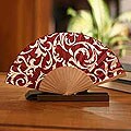 Silk 'Red Bali Glory' Batik Fan (Indonesia)