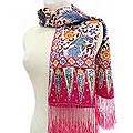 Silk 'Pink Paradise' Batik Scarf (Indonesia)