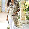 Silk 'Floral Stars' Batik Shawl (Indonesia)