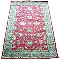 Indian Red/ Green Wool Rug (3'3 x 5'3)