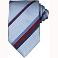 Gucci Men's Baby Blue Diagonal Stripe Silk Tie