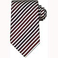 Gucci Men's White/ Red Diagonal Stripe Silk Tie