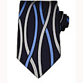 Gucci Men's Navy Blue Oval Weave Silk Tie