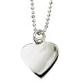 Sterling Silver Engravable Heart Necklace