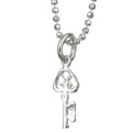 Sterling Silver Petite Heart Key Necklace