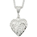 Sterling Silver 20-inch Filigree Heart Necklace