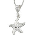 Sterling Silver Diamond-cut Starfish Necklace