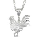 Sterling Silver 20-inch Rooster Necklace