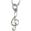 Sterling Silver Treble Clef Necklace