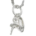 Sterling Silver Slipper and Ballerina Charm Necklace