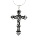 Sterling Silver Vintage-inspired Antiqued Cross Necklace