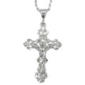 Sterling Silver 24-inch Diamond-cut Crucifix Necklace