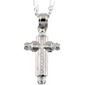 Sterling Silver Cubic Zirconia Bling Cross Necklace
