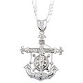 Sterling Silver Cubic Zirconia Mariner's Cross Necklace