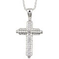 Sterling Silver Cubic Zirconia Filigree Cross Necklace