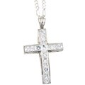 Sterling Silver Cubic Zirconia Large Cross Necklace