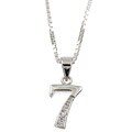 Sterling Silver Cubic Zirconia Number '7' Necklace