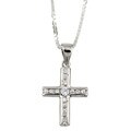 Sterling Silver Cubic Zirconia Cross Necklace