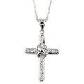 Sterling Silver Cubic Zirconia Cross Necklace
