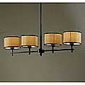Black Metal 4 Shade 40-inch Horizontal Chandelier