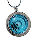 Stainless Steel Faceted Blue Glass Necklace