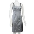 Calvin Klein Women's Silver Stretch Satin Sheath Dress